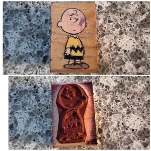 Charlie Brown Peanuts Stamped Rubber Stamp A397-C Boy Snoopy Paper Craft Card